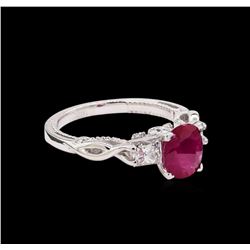 1.27 ctw Ruby and Diamond Ring - 14KT White Gold