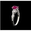 Image 4 : 1.27 ctw Ruby and Diamond Ring - 14KT White Gold
