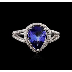 14KT White Gold 2.32 ctw Tanzanite and Diamond Ring