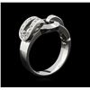 Image 3 : 14KT White Gold 0.20 ctw Diamond Ring