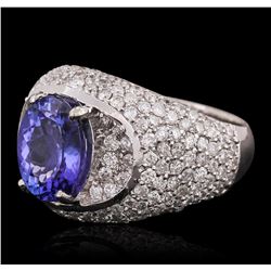 14KT White Gold 2.69 ctw Tanzanite and Diamond Ring
