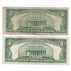 Image 2 : 1953 $5 Silver Certificate Currency Lot of 2