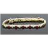 Image 5 : 1.90 ctw Diamond and Ruby Bracelet - 14KT Yellow Gold