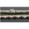 Image 7 : 1.90 ctw Diamond and Ruby Bracelet - 14KT Yellow Gold