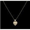 Image 2 : 14KT Yellow Gold 0.85 ctw Diamond Heart Pendant With Chain