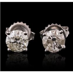 14KT White Gold 1.39 ctw Diamond Stud Earrings