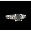 Image 1 : 14KT White Gold 1.59 ctw Black Diamond Ring