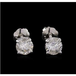 0.75 ctw Diamond Stud Earrings - 14KT White Gold