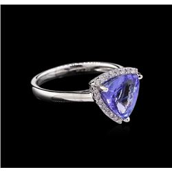 2.62 ctw Tanzanite and Diamond Ring - 14KT White Gold