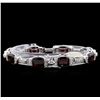 Image 2 : Crayola 27.00 ctw Garnet and White Sapphire Bracelet - .925 Silver