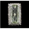 Image 2 : 14KT White Gold 31.56 ctw Quartz and Diamond Ring