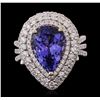 Image 2 : 14KT White Gold 5.16 ctw Tanzanite and Diamond Ring