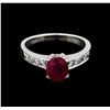 Image 2 : 1.20 ctw Ruby and Diamond Ring - 14KT White Gold