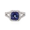 Image 1 : 14KT White Gold 2.90 ctw Sapphire and Diamond Ring