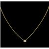 Image 2 : 14KT Yellow Gold 0.30 ctw Diamond Solitaire Necklace