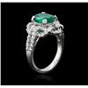 Image 3 : 14KT White Gold 2.30 ctw Emerald and Diamond Ring