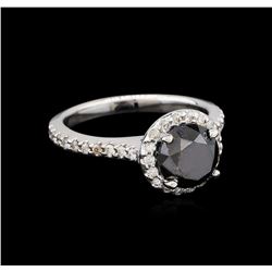 2.84 ctw Black Diamond Ring - 14KT White Gold