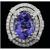 Image 1 : 14KT White Gold 6.01 ctw Tanzanite and Diamond Ring