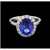 Image 2 : 3.14 ctw Tanzanite and Diamond Ring - 14KT White Gold