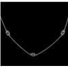 Image 1 : James Kurk 0.80 ctw Sapphire Necklace - 14KT White Gold