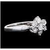 Image 1 : 14KT White Gold 0.05 ctw Diamond Ring