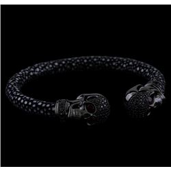 Cozmo Black Diamond Skull Cuff Bracelet