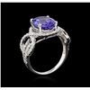 Image 3 : 3.76 ctw Tanzanite and Diamond Ring - 14KT White Gold