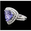 Image 1 : 18KT White Gold 5.22 ctw Tanzanite and Diamond Ring