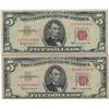 Image 1 : 1963 $5 Red Seal Bill Lot of 2