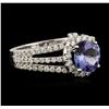 Image 1 : 14KT White Gold 1.56 ctw Tanzanite and Diamond Ring