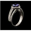 Image 3 : 14KT White Gold 1.56 ctw Tanzanite and Diamond Ring