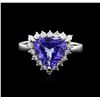 Image 1 : 14KT White Gold 3.02 ctw Tanzanite and Diamond Ring