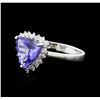 Image 2 : 14KT White Gold 3.02 ctw Tanzanite and Diamond Ring