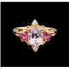 Image 2 : 2.40 ctw Kunzite, Tourmaline and Diamond Ring - 14KT Rose Gold