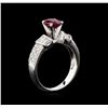 Image 4 : 0.91 ctw Ruby and Diamond Ring - 14KT White Gold