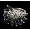 Image 2 : 14KT White Gold 1.90 ctw Sapphire and Diamond Ring