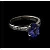 Image 1 : 14KT White Gold 2.07 ctw Tanzanite and Diamond Ring