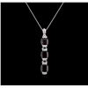 Image 1 : Crayola 10.50 ctw Garnet and White Sapphire Pendant With Chain - .925 Silver
