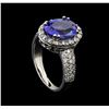 Image 4 : 3.55 ctw Tanzanite and Diamond Ring - 14KT White Gold