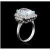 Image 3 : 14KT White Gold 6.08 ctw Aquamarine and Diamond Ring