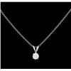 Image 1 : 0.24 ctw Diamond Pendant With Chain - 14KT White Gold
