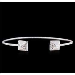 0.14 ctw Diamond Bangle Bracelet - 14KT White Gold