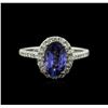 Image 2 : 18KT White Gold 1.69 ctw Tanzanite and Diamond Ring