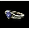 Image 1 : 18KT White Gold 1.34 ctw Tanzanite and Diamond Ring