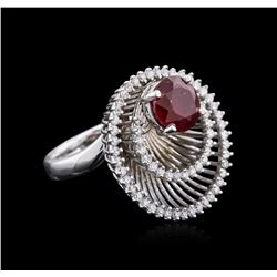 14KT White Gold 2.58 ctw Ruby and Diamond Ring