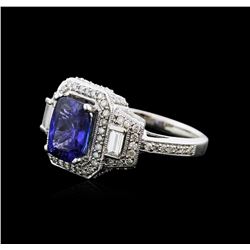 14KT White Gold 2.24 ctw Tanzanite and Diamond Ring