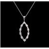 Image 1 : 0.50 ctw Diamond Pendant With Chain - 14KT White Gold