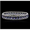 Image 2 : 14KT White Gold 22.50 ctw Tanzanite and Diamond Bracelet