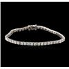 Image 1 : 14KT White Gold 5.04 ctw Diamond Tennis Bracelet