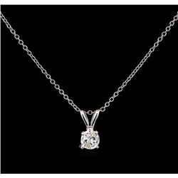 0.25 ctw Diamond Pendant With Chain - 14KT White Gold